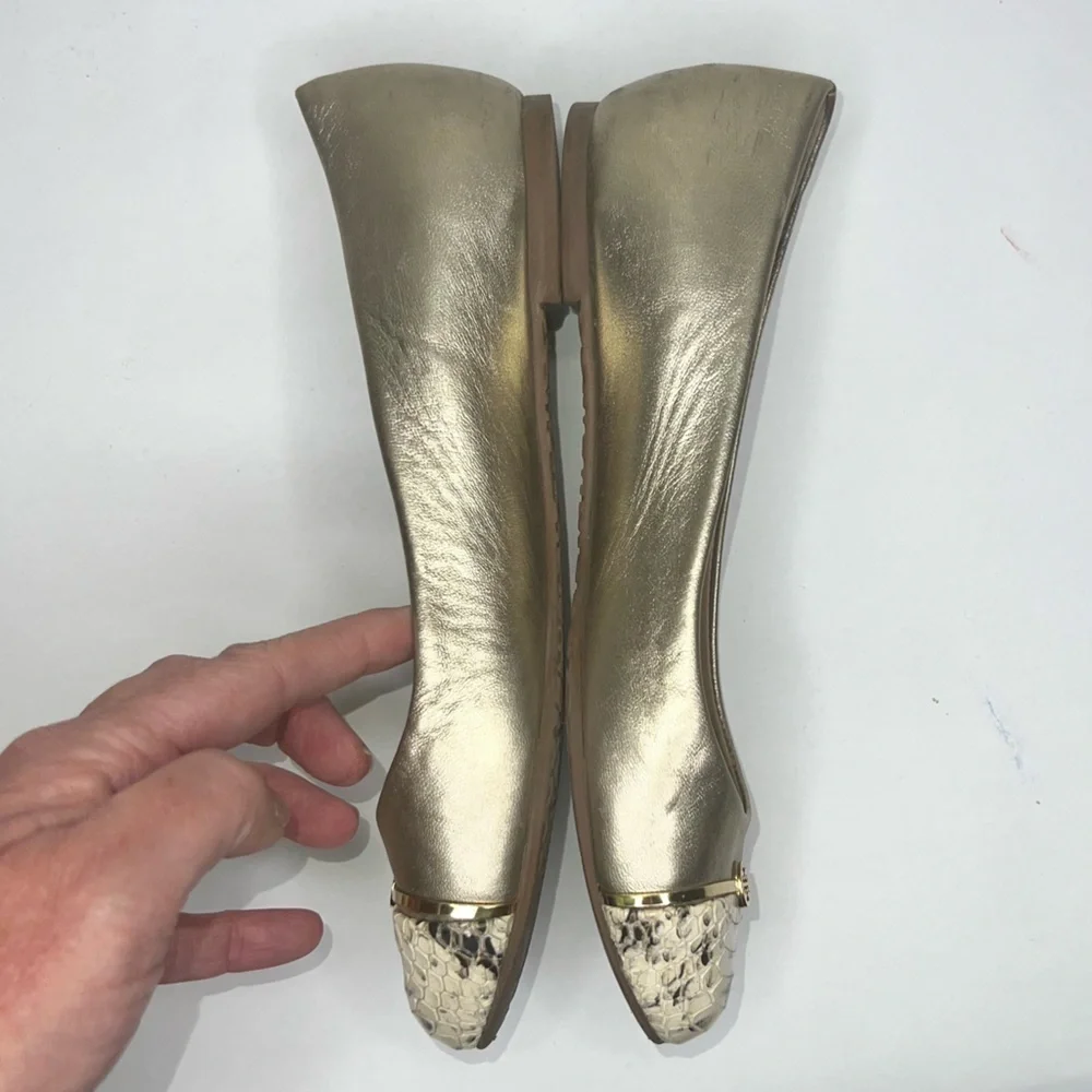 Tory Burch Gold‎ Toe Cap Flats